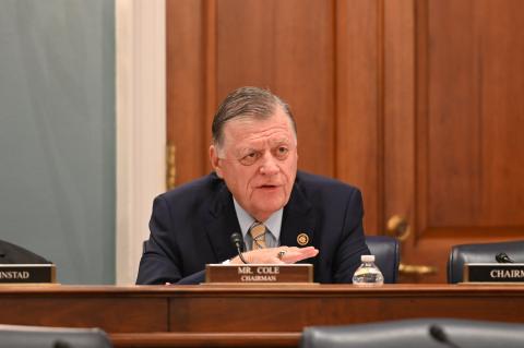 Congressman Cole delivers remarks.