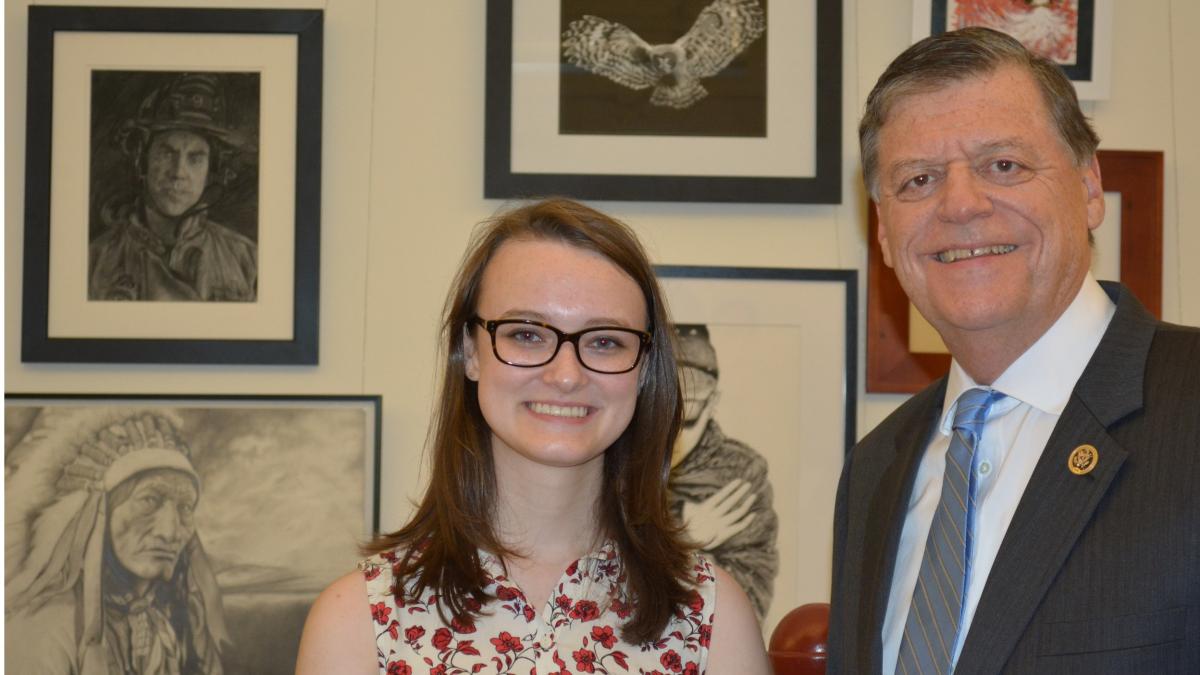Rep. Cole with Katie Prior Art Competition Winner